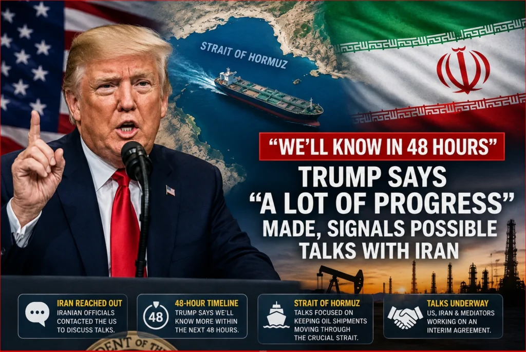 "We'll know in 48 hours": Trump says "a lot of progress" made, signals possible talks with Iran